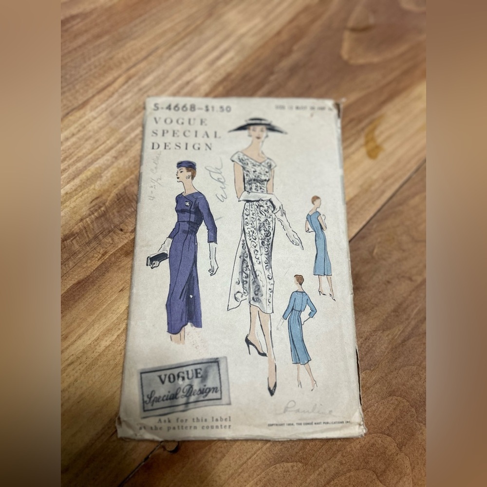 1956 vintage Vogue Special Design Pattern. Size 12